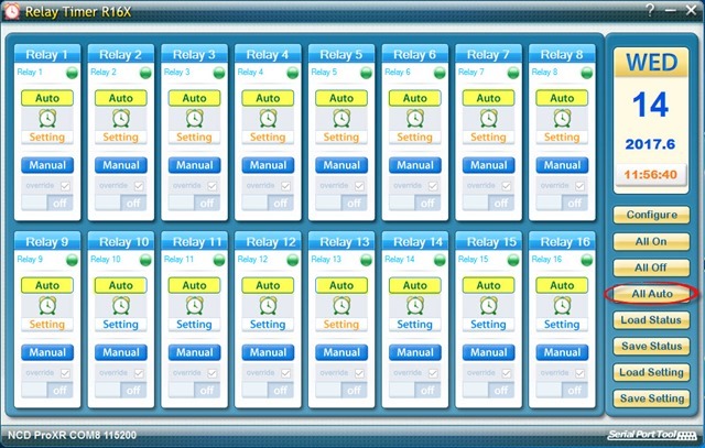 Relay Timer R16X - Switch to Auto Control Mode