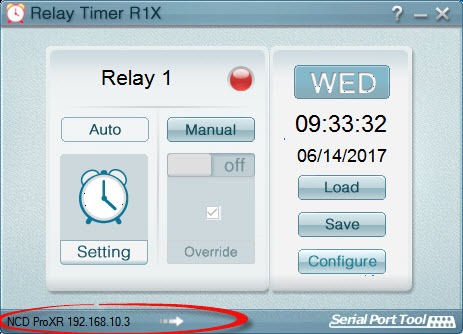 Relay Timer R1X - Connection status