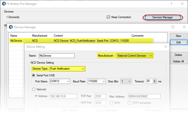 N-Button - Device Manager