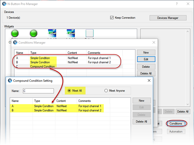 N-Button - Conditions Manager