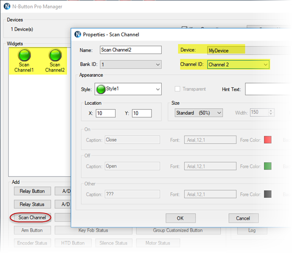 N-Button - Scan Channel