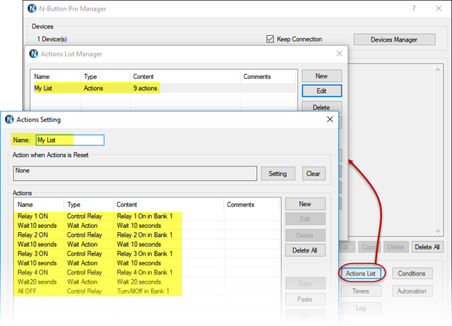 N-Button Pro - Actions List