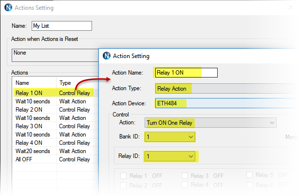 N-Button Pro - Actions List - Relay Action