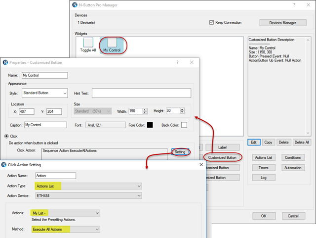 N-Button Pro - Actions List - Customized Button