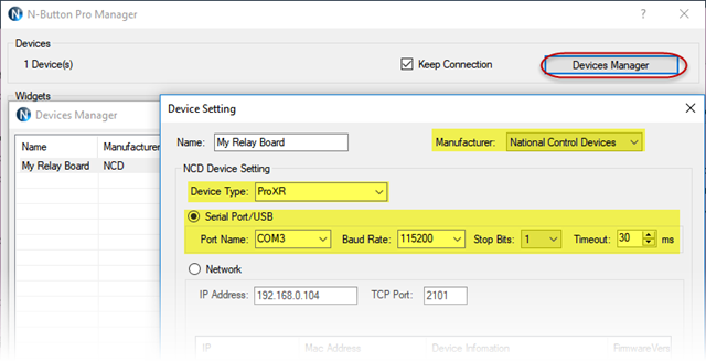 N-Button Devices Manager