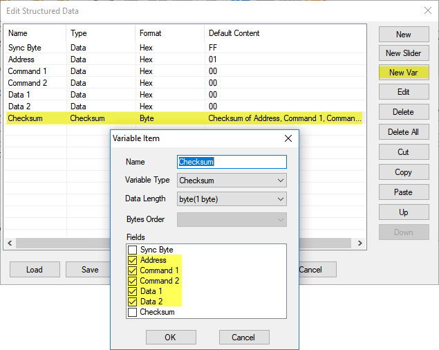 Comm Operator - Edit Structured Data - Checksum